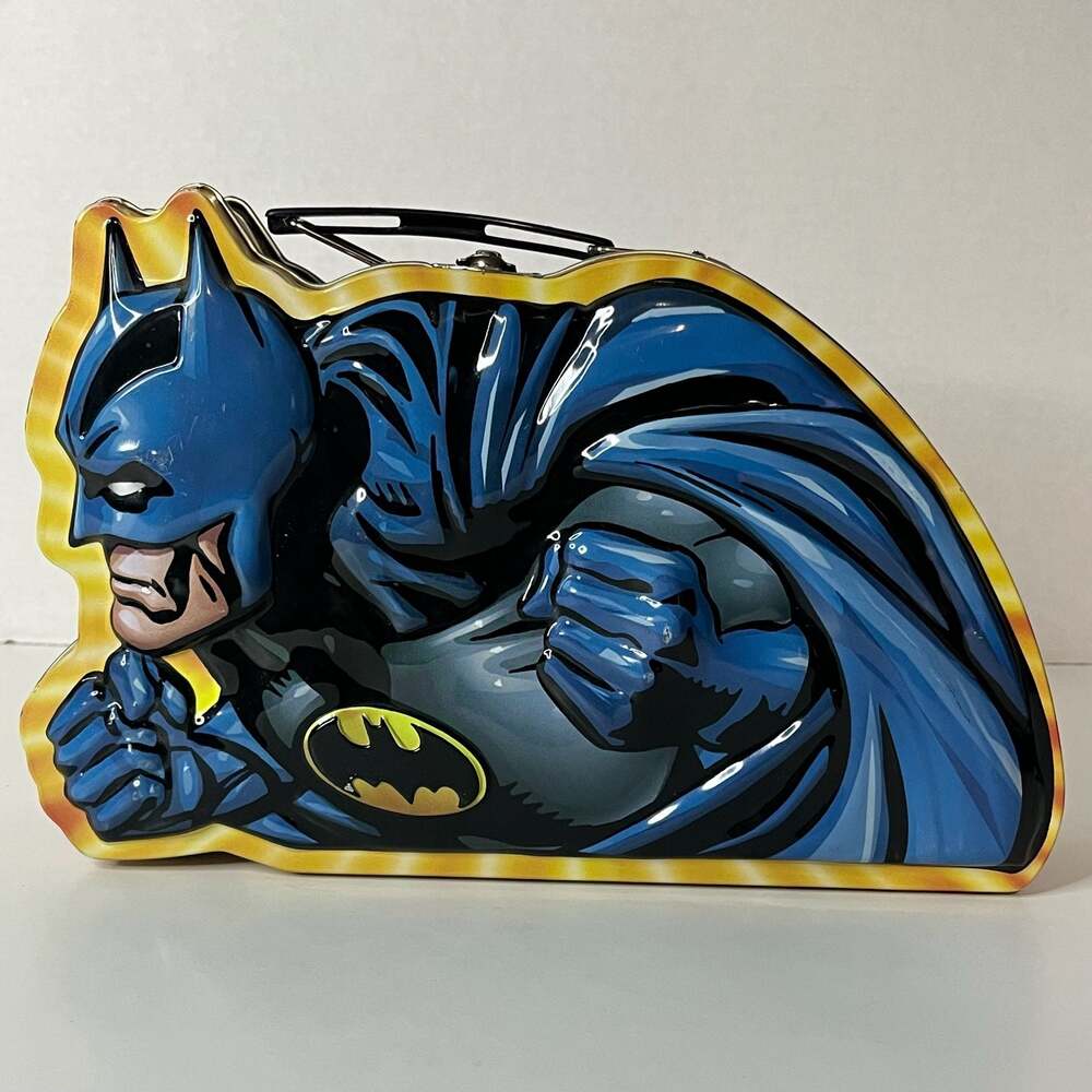 DC Comics Batman Shaped Metal Tin Lunch Box with Joker Graphics